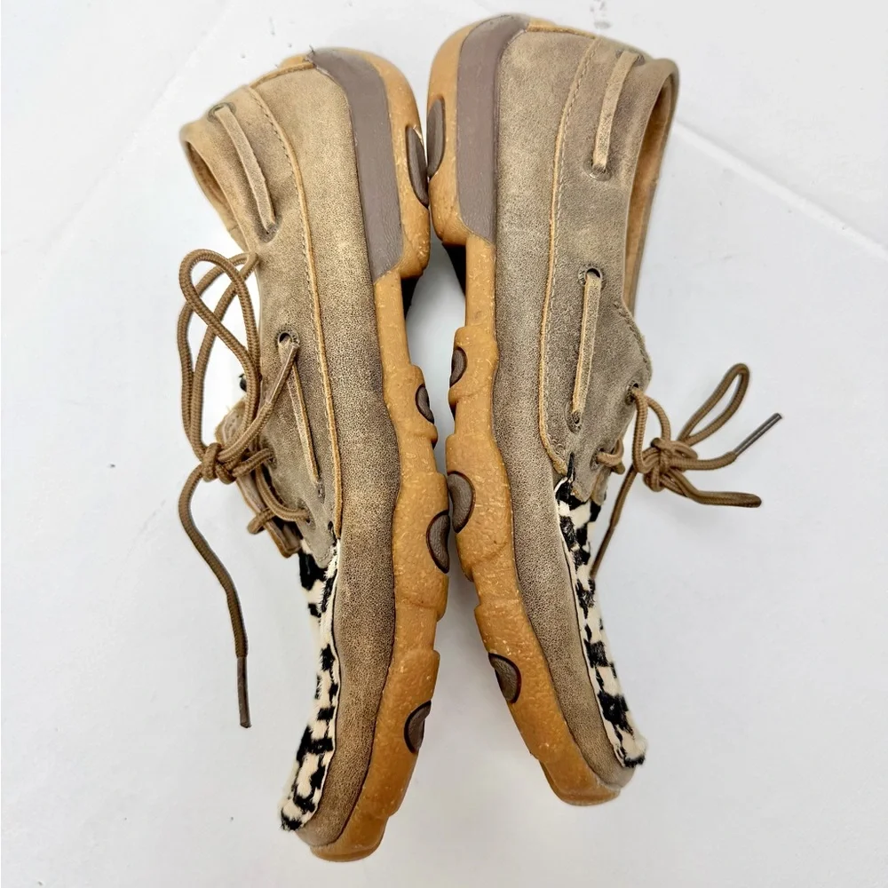 Twisted X Women's Zebra Hair On Hide‎ Boat Shoes 7.5